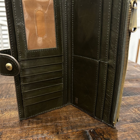 HOBO Dark Green Leather Women's Wallet - Picture 3 of 6